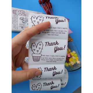 100 Tem Cảm Ơn Khách Hàng Thank You Kích thước 7x5cm