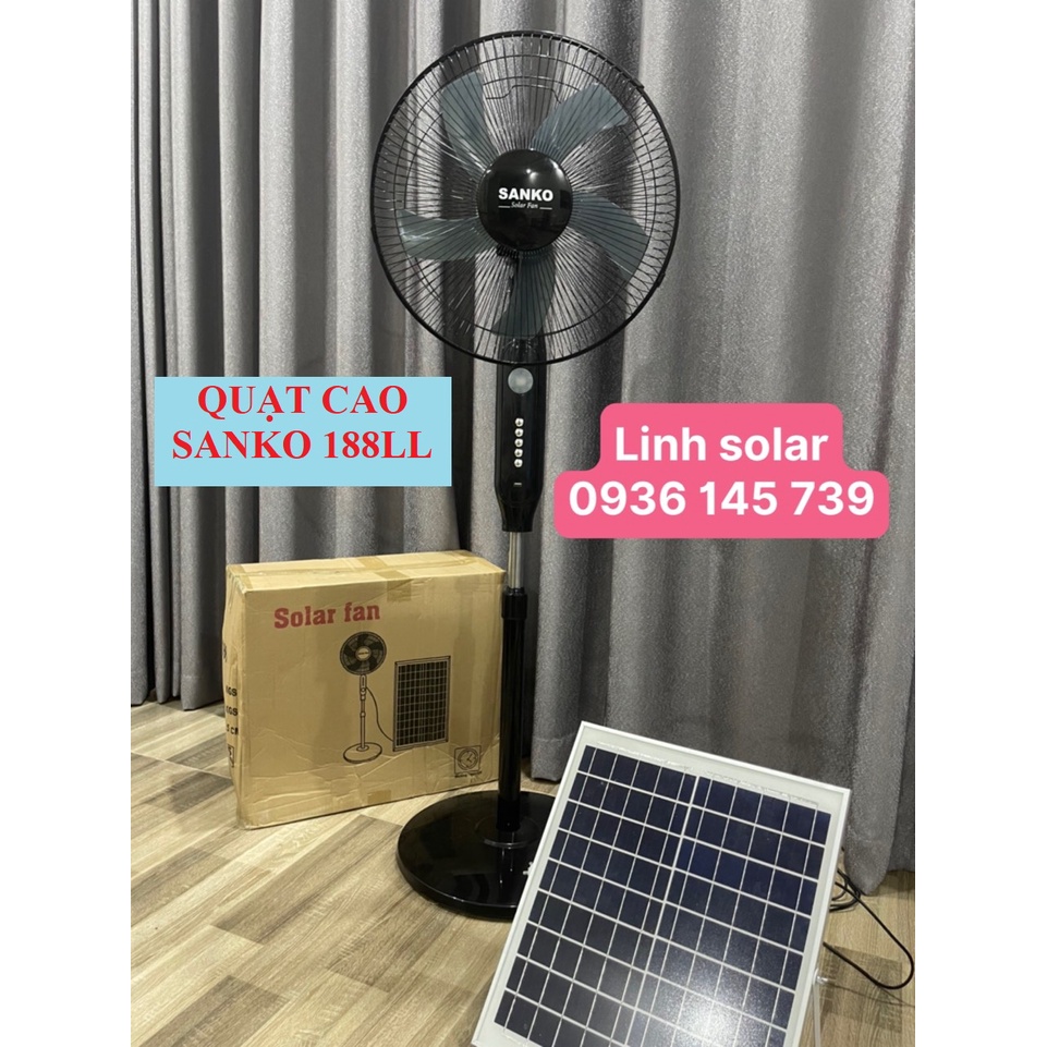 [ Solar Fan ] Quạt Năng Lượng Mặt Trời Quạt Tích điện 25w Quạt đứng Dây