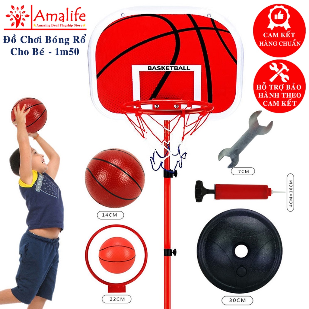 Đồ Chơi Bóng Rổ Cho Bé Thân Sắt (Full Phụ Kiện) Cao Cấp – Bộ Bóng Rổ ...