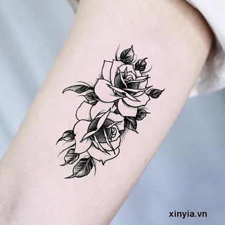 🌺xinyia🌺Hình Xăm Dán Họa Tiết Hoa Bướm/Hoa Hồng Chống Thấm Nước Cho Cơ Thể