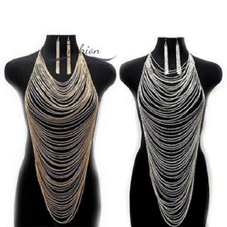 Set dây chuyền và đôi khuyên tai dáng dài bằng hợp kim phong cách thời trang cá tính dành cho nữ