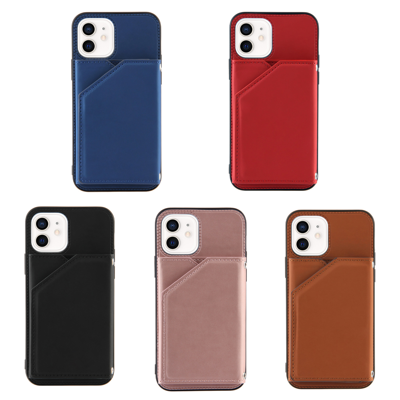 Bao Da Điện Thoại Mềm Màu Trơn Có Ngăn Đựng Thẻ Cho iPhone 14 13 pro max 13 Mini