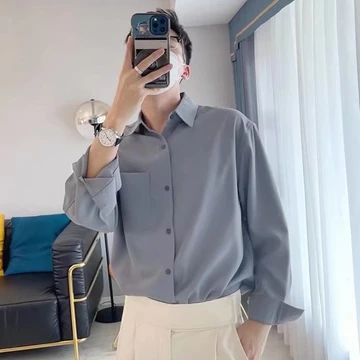Áo Sơ Mi Nam Ice Silk Áo Sơ Mi Nữ Absinence Light Trưởng Thành Phong Cách Hàn Quốc Áo Sơ Mi Dài Tay Nam Rời Áo Sơ Mi Drape Áo Sơ Mi Không Sắt Nhẹ Áo Sơ Mi Phong Cách Trưởng Thành Áo Sơ Mi Quần Áo Nam
