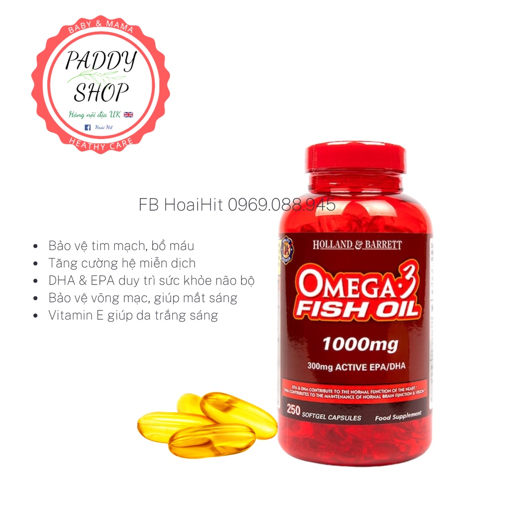 Những thành phần chính trong thuốc omega 3 fish oil 1000mg của Anh là gì?
