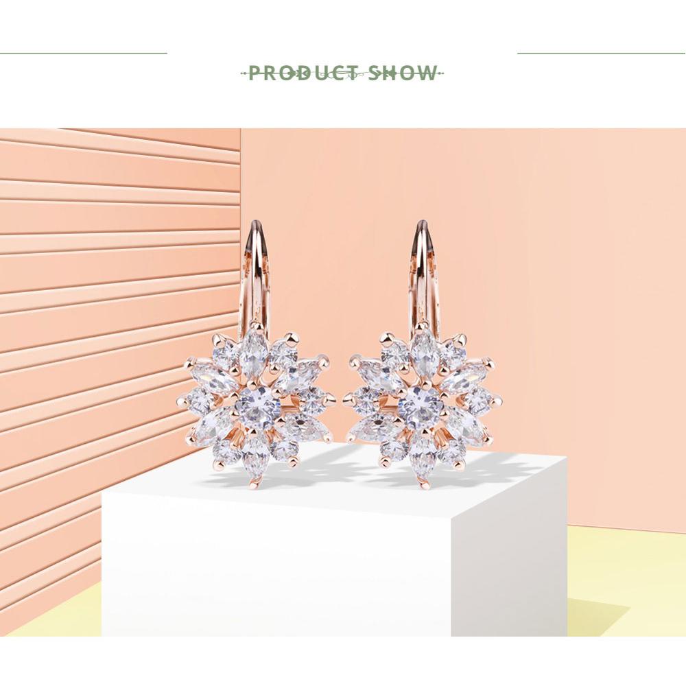 Khuyên tai Bamoer jie041 bạc đính đá zircon nhiều màu sắc cho nữ