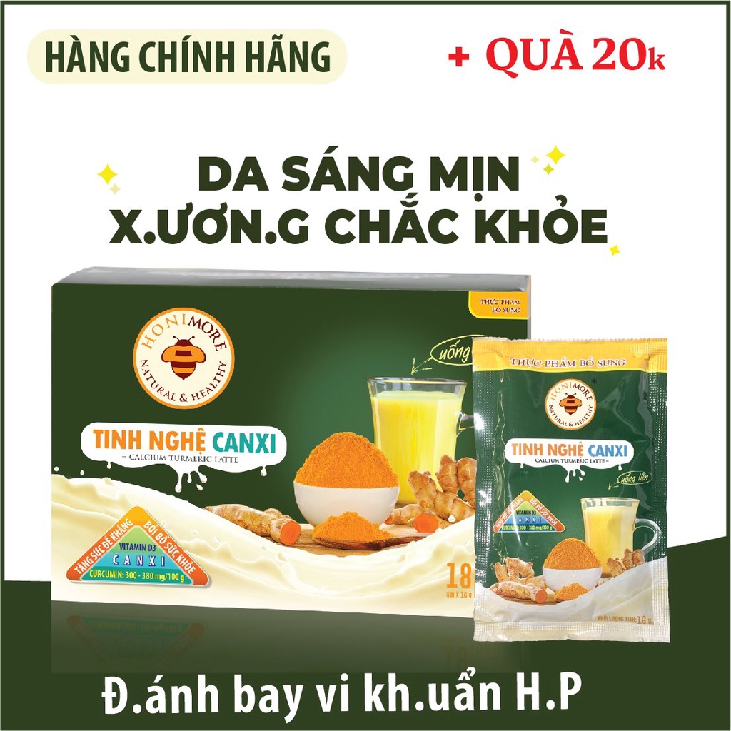 Ảnh Tinh bột nghệ Canxi Honimore 288g - tốt cho xương, làm đẹp da, tốt cho dạ dày 2