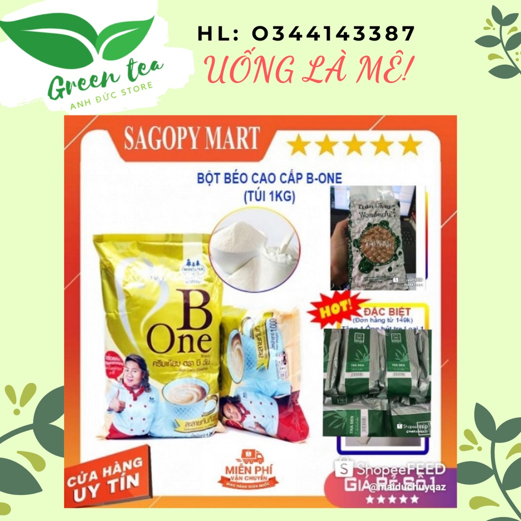 FREESHIP/COMBO TRÀ ĐEN PL (200g),BỘT BÉO B ONE(1kg),CHÂN CHÂU WONDERFUL(1kg)/UỐNG LÀ MÊ
