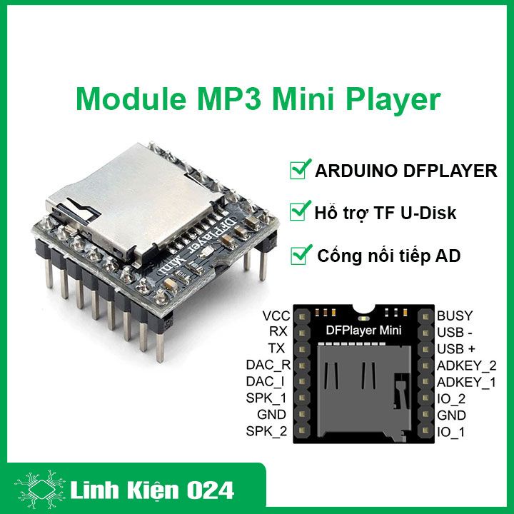 Module MP3 Mini Player FOR-ARDUINO DFPLAYER | Shopee Việt Nam