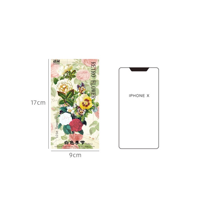 sticker dán vintage retro mẫu hoa lá HD81-K58 trang trí DIY Crafts - Scrapbook - Journal, Diary.