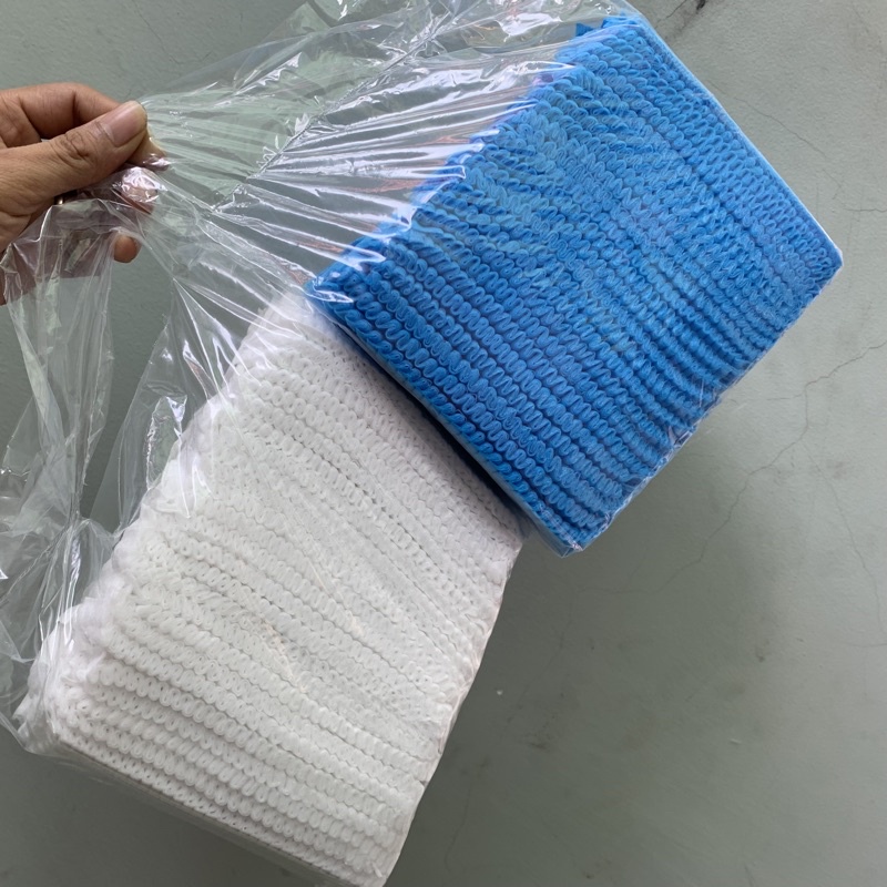 Mũ trùm đầu y tế con sâu - Mũ trùm bảo hộ túi 100 cái