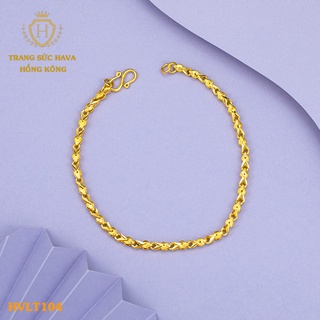 Lắc Tay, Vòng Tay Nữ Trơn Xi Mạ Vàng Non Cao Cấp - Trang Sức Hava Hong Kong - HVLT19