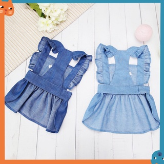 Quần áo thú cưng có váy chữ D Váy Denim dễ thương cho chó nhỏ
