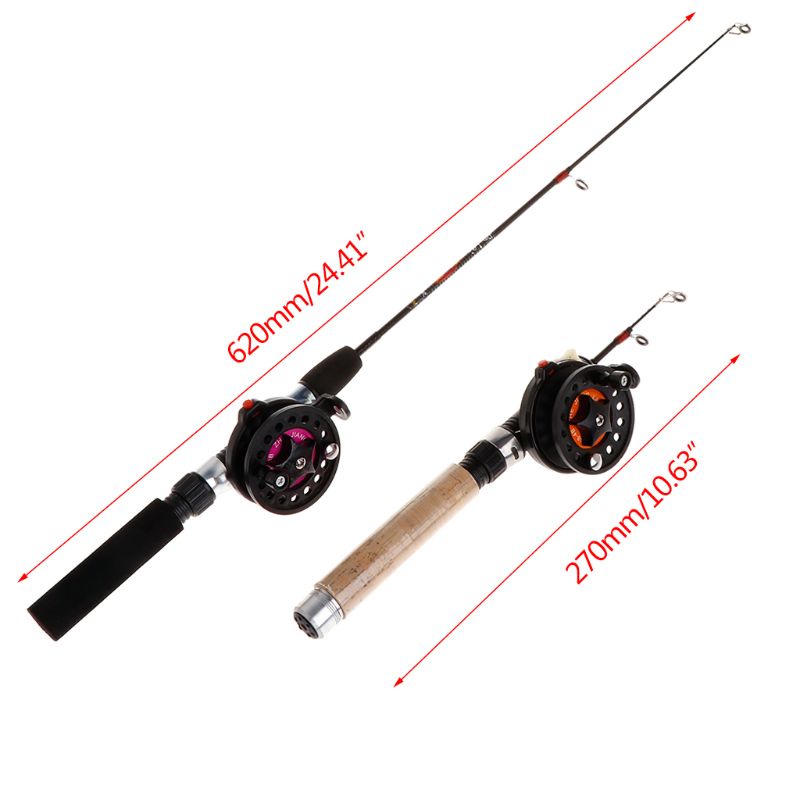 1 Set Fishing Rod With Fishing Reel Ultra Short Portable Mini Winter Outdoor Ice