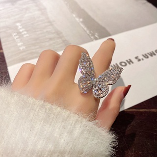 Nhẫn Hở Hình Bướm Đính Đá Thời Trang Âu Mỹ Sang Trọng
