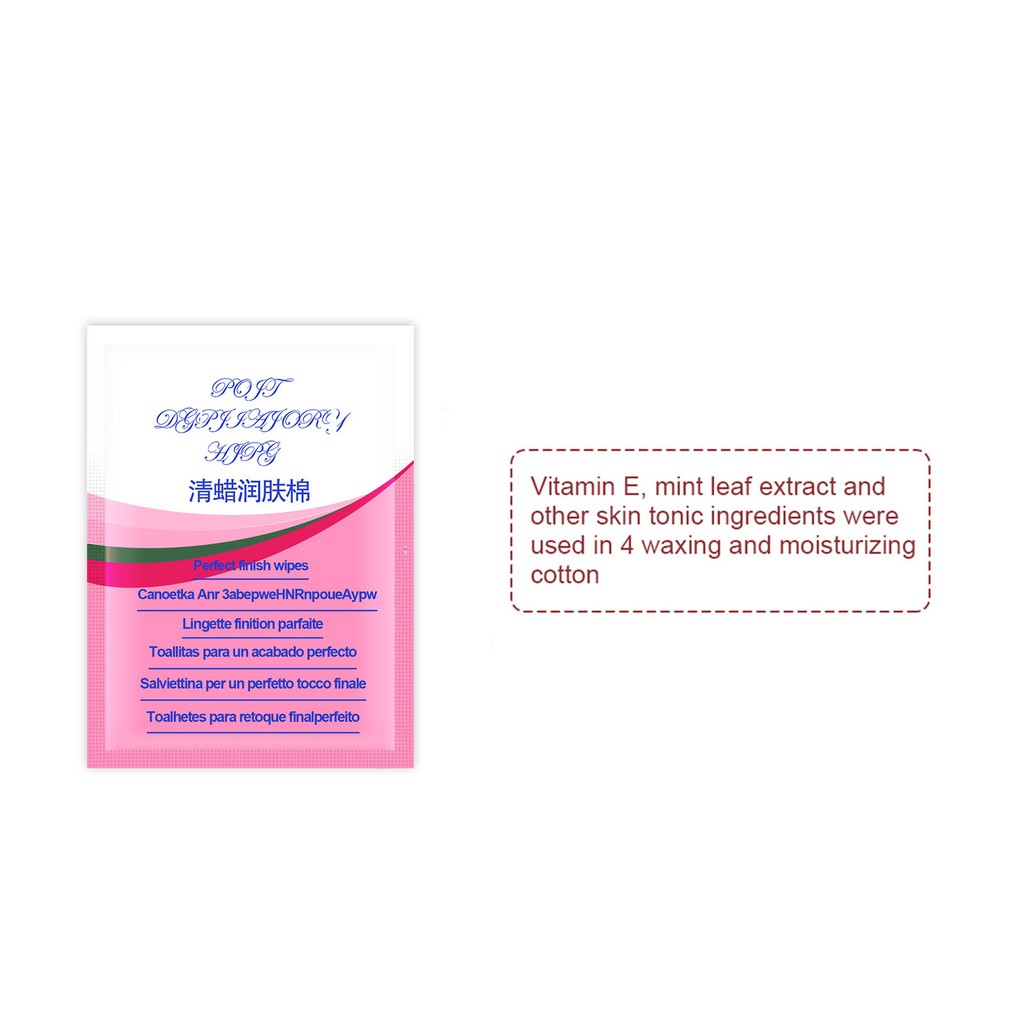 Ảnh RUOALL Khăn lau ẩm dạng sáp có thể loại bỏ phần sáp dư thừa còn sót lại sau khi tẩy lông 10g 1