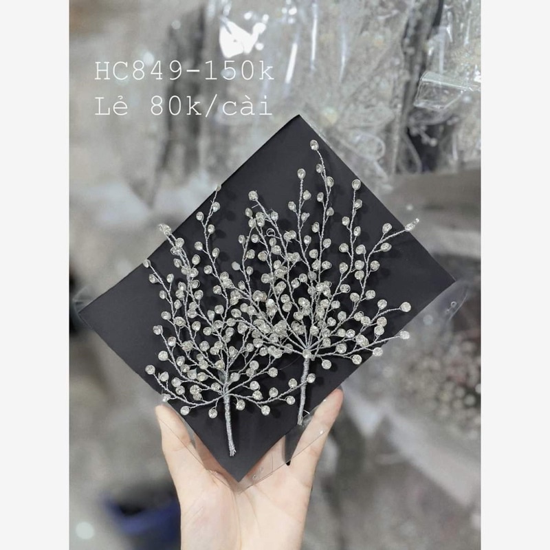 cài tóc cô dâu hạt trai