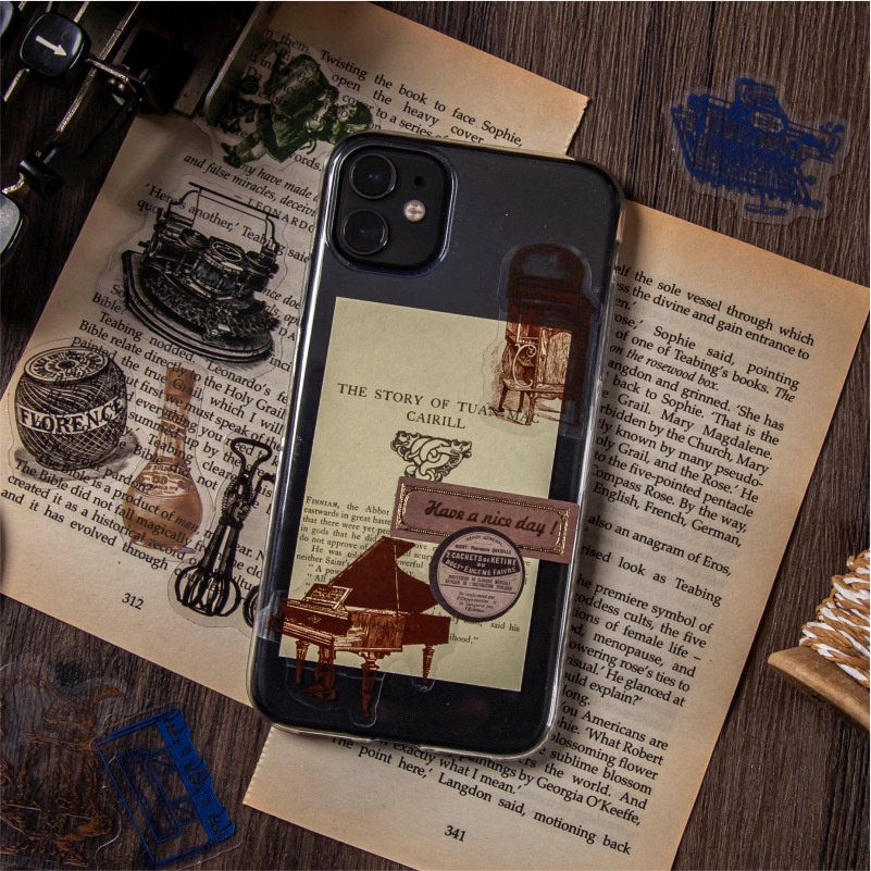 Sticker vintage dán sổ điện thoại set 30 miếng retro HD224-K59 trang trí sổ tay, bullet journal, scrapbook, nhật ký...