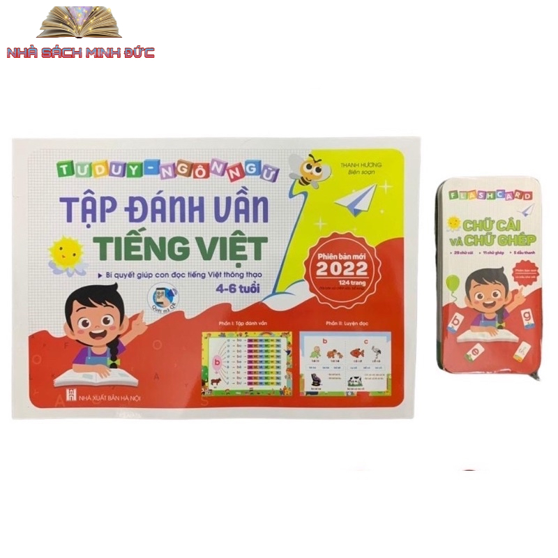 Sách - Tập Đánh Vần Tiếng Việt 2022 kèm bộ 42 thẻ  - Theo sơ đồ tư duy (Phiên bản Đặc biệt Quét mã QR nghe Đọc)