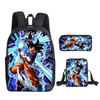 Dragon Ball Ba Lô Trẻ Em Hoạt Hình Học Sinh Túi Đựng Bút Chì Túi Đeo Vai Bộ Đồ Ba Mảnh Quà Tặng Cho Trẻ Em