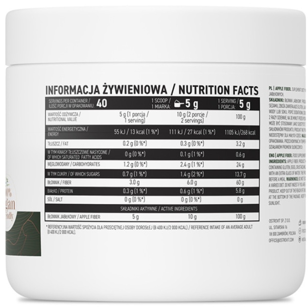 Ostrovit Apple Fiber, Bột Chất Xơ từ Táo, tăng cường sức khỏe hệ tiêu hóa 200 Grams
