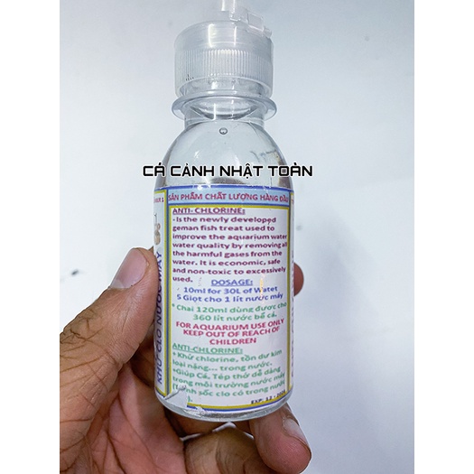 ANTI CHLORINE KHỬ CLO CỰC TỐT CHO BỂ CÁ AQUANET CHAI 120ML
