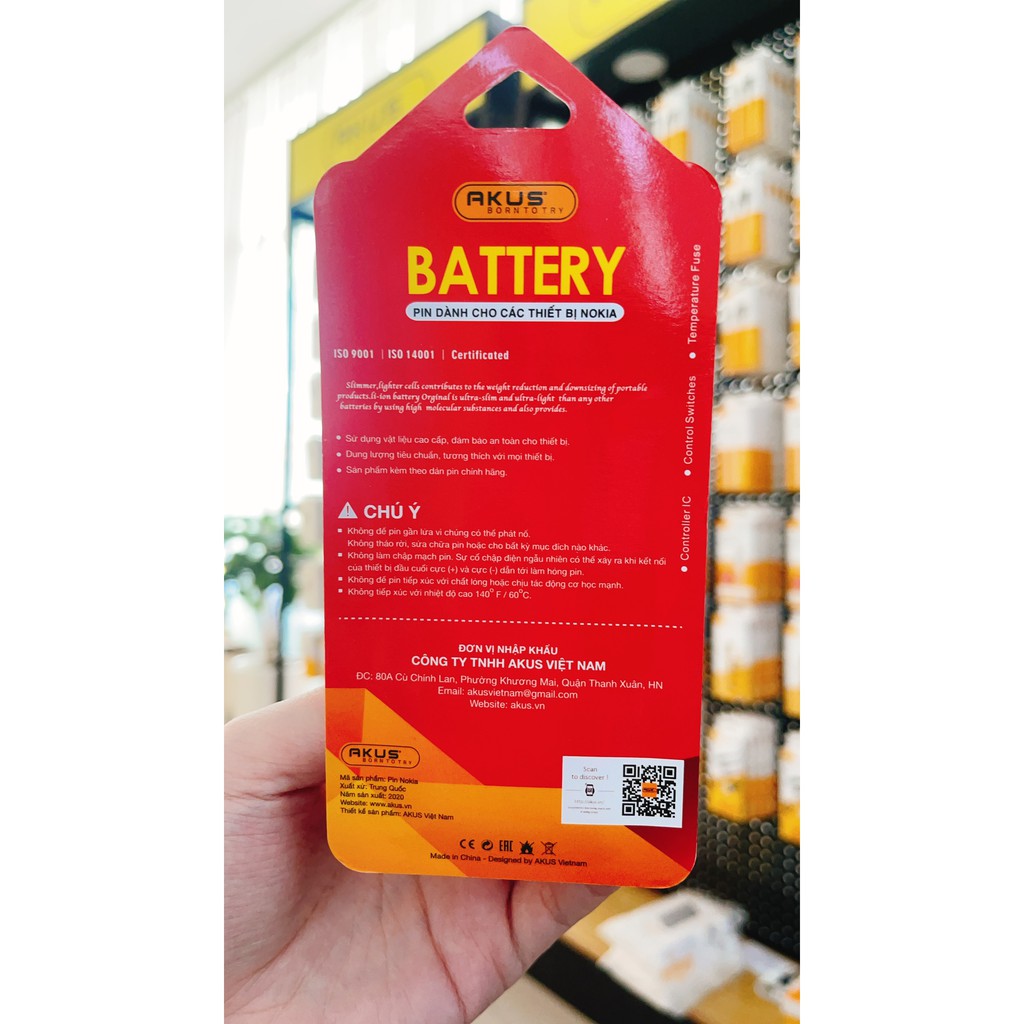 Ảnh Pin Nokia 4C 5C AKUS dung lượng cao - HÀNG CHÍNH HÃNG BẢO HÀNH 12 THÁNG - Akus 4