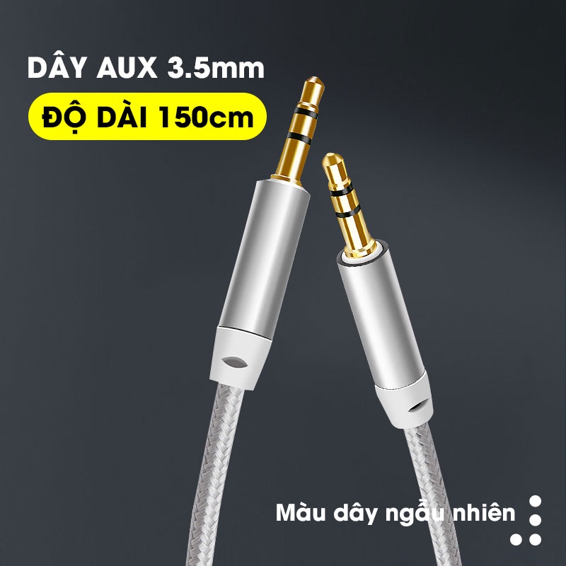 Dây Âm Thanh AUX Kết Nối Loa 2 Đầu 3.5mm, Jack Cắm AUX 3.5mm Truyền Tải ...