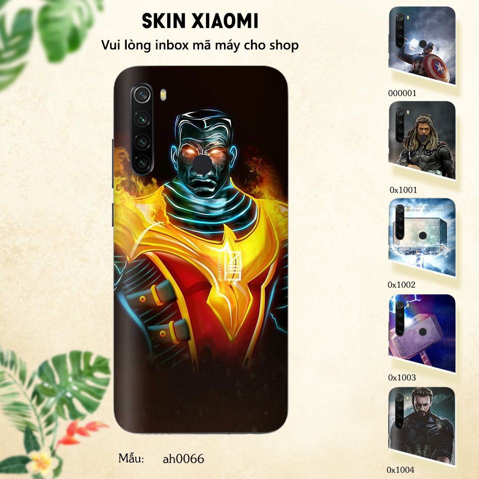 Miếng dán skin cho các dòng điện thoại Xiaomi Mi6 - Mi8 - Mi 9 in hình 3D nhiều màu sắc