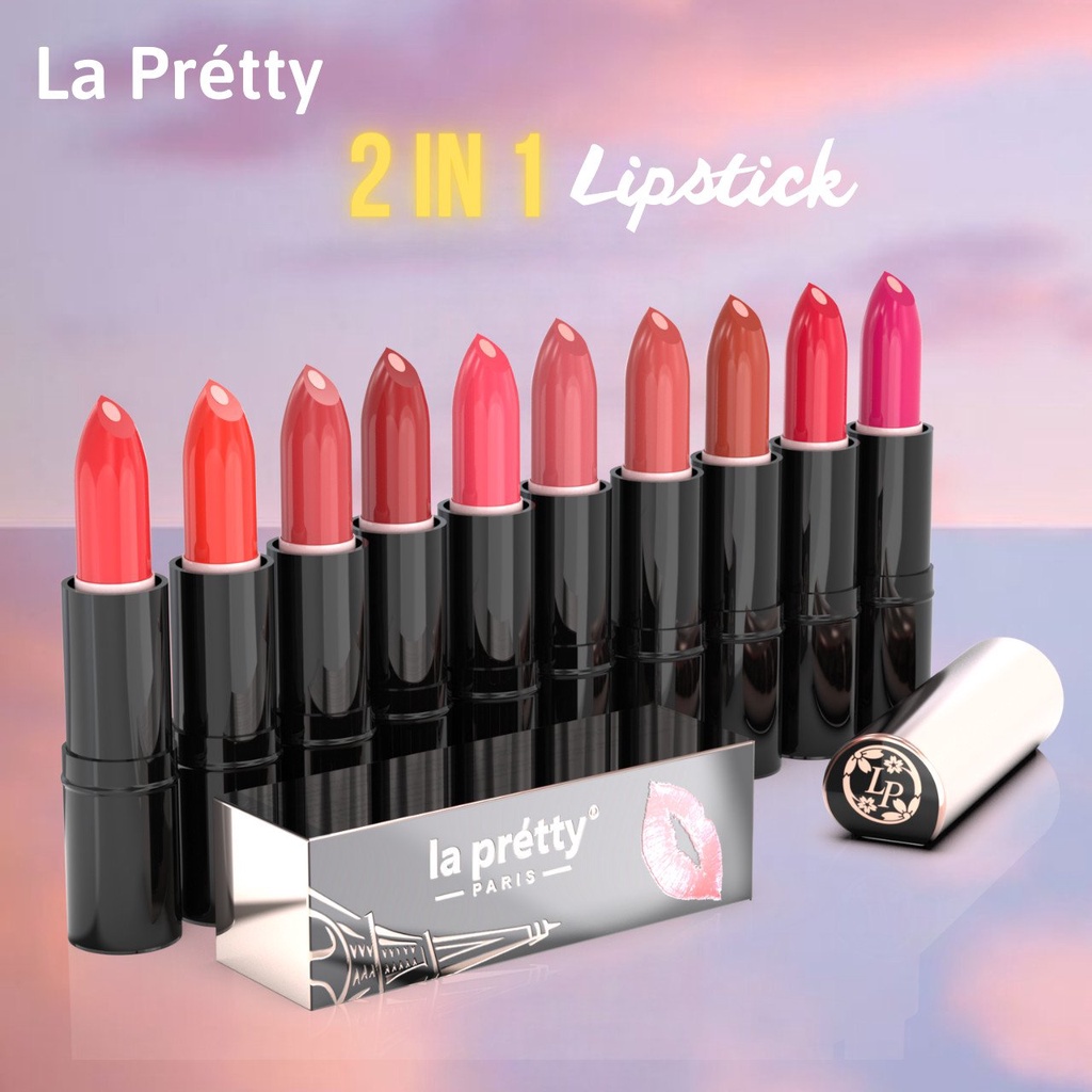[Giá Sỉ] SON LÌ 2IN1 La Pretty Son thỏi có lõi dưỡng LaPretty