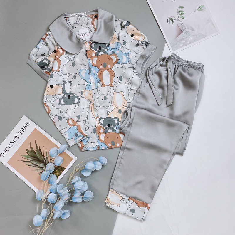 Pizam cổ sen lụa satin dễ thương