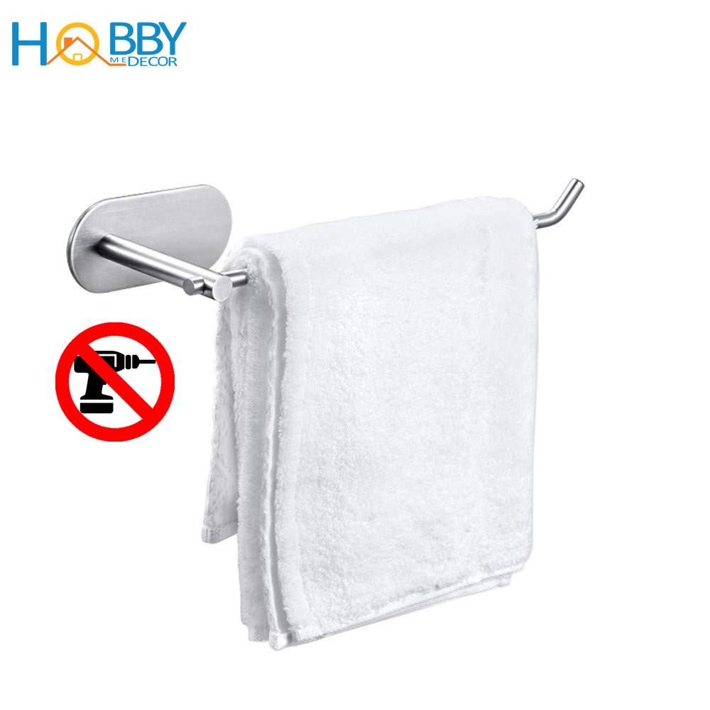 Móc treo cuộn giấy dài khăn tắm inox 304 mẫu dán Hobby home decor G10