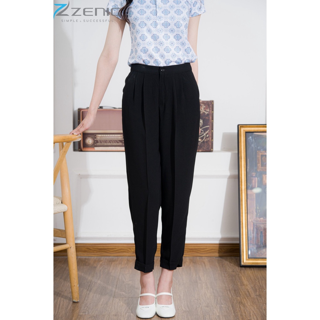 Quần Tây Nữ Công Sở Cao Cấp ZENIC Form Ống Đứng,Sắn Gấu Đẹp Mặc Cực Tôn Dáng ZENIC