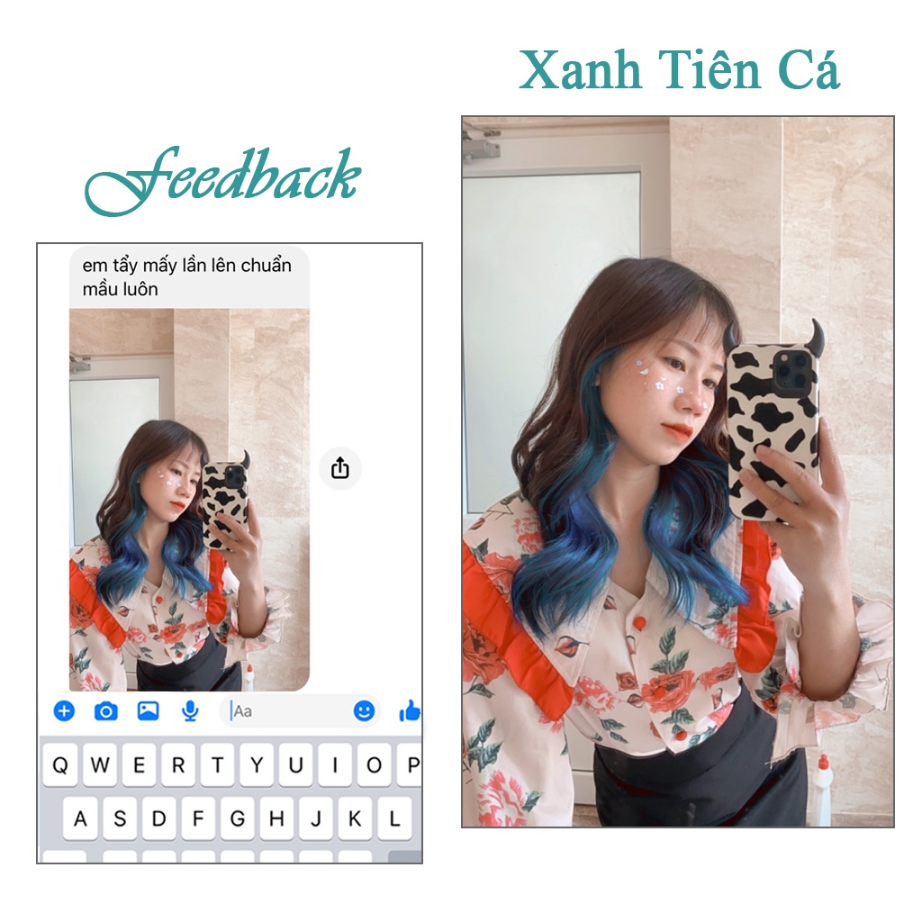 Thuốc nhuộm tóc màu Xanh Tiên Cá 100ml màu lên chuẩn tone