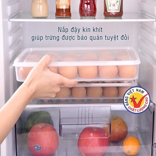hộp trứng 24 quả việt nhật, khay đựng trứng có nắp đậy bảo quản tủ lạnh