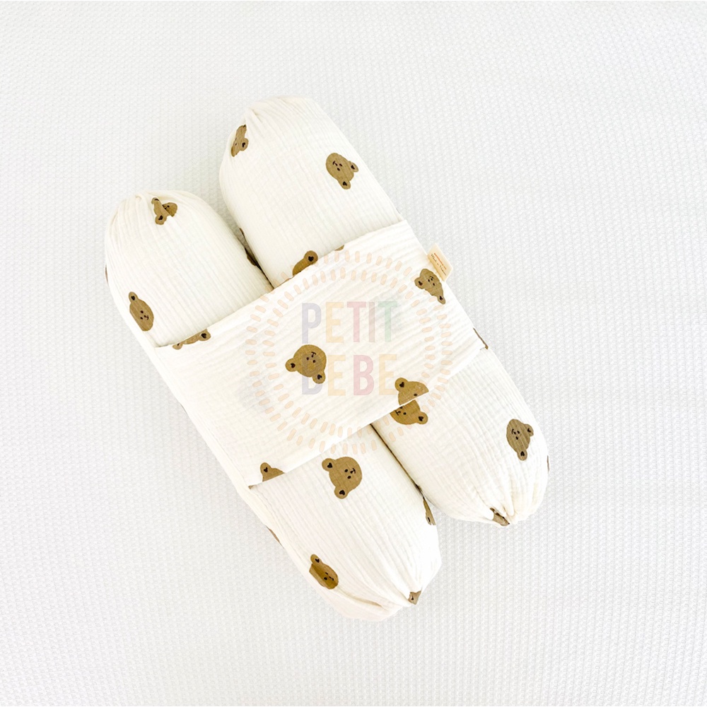 Ảnh Gối chặn cho bé sơ sinh PETIT BEBE muslin thoáng khí giúp trẻ ngủ ngon chống giật mình 4