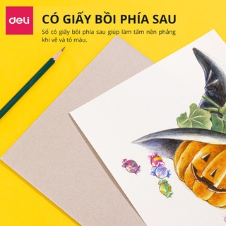Vở vẽ học sinh tô màu, sổ phác thảo ký họa Deli 60 trang, giấy chống lóa - Màu Hồng/Xanh - 1 quyển