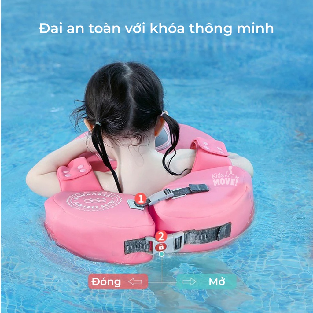 Mô tả Phao bơi luồn tay Mambobaby cho bé 1 2 3 4 tuổi không bơm hơi, chống lật, có mái che hàng chính hãng - 8