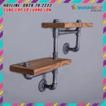 [GIÁ GỐC] kệ gỗ treo tường 2 tầng kệ sách decor bằng ống săt bền đẹp trang trí nhà và quán cafe sáng tạo TRENDDECOR.vn — ảnh 5