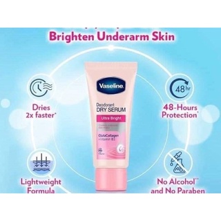 [Chỉ Bán Hàng Thái] Kem Thâm Nách Tone Up Vaseline Dry Serum Ultra Bright Thâm Nách Thái Lan [Che Tên]