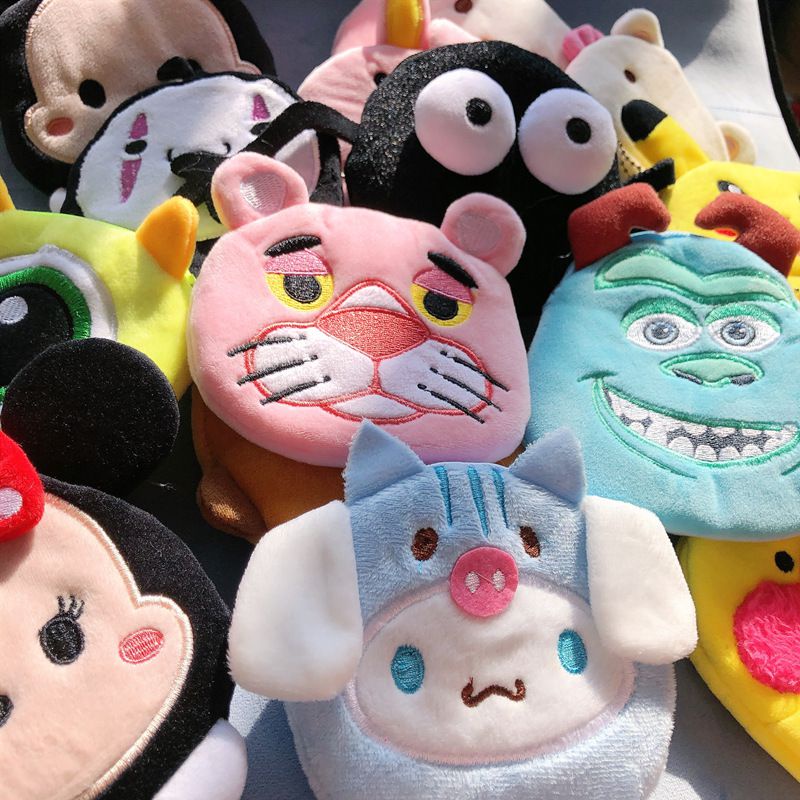 New Disney Sanrio Mini Coin bag plush Peripheral Plush Cartoon Cute Animal Coin Purse Accessories girl gift
