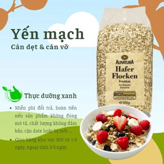 Yến mạch giảm cân Cán Dẹt & Cán Vỡ Hafer Flocken 500gr, 5 phút ăn liền