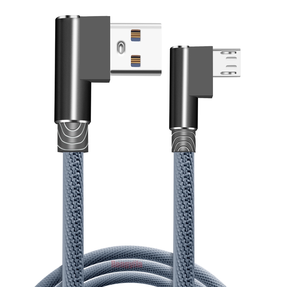 Cáp truyền dữ liệu/sạc nhanh micro USB dây nylon bện vuông góc dài 1/2/3m cho Samsung Galaxy S7 Xiaomi LG