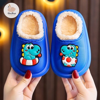 [SẴN - VIDEO THẬT] Dép Sục Cross Lót Lông Hình Khủng Long Cho Bé Trai Bé Gái K046