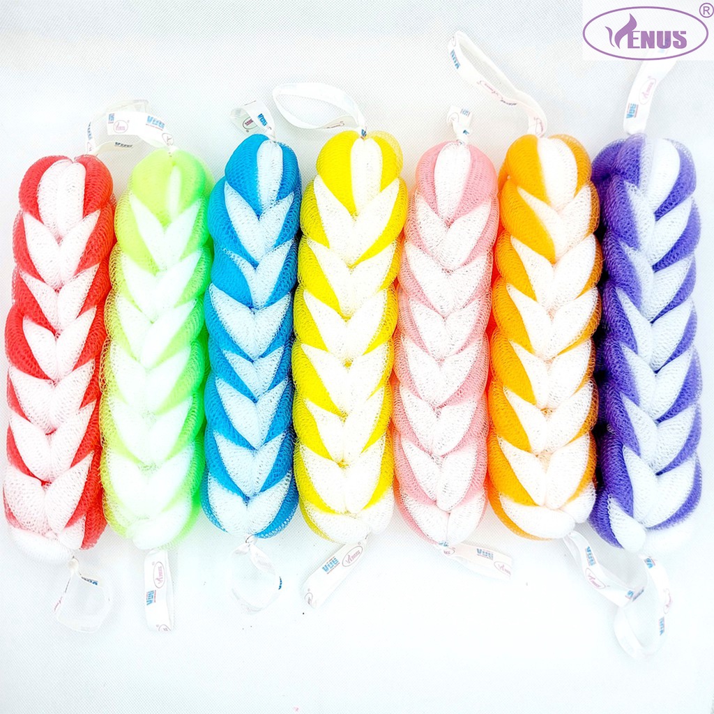 Dây tắm lưới dài đôi Venus BW90 90g -Tạo bọt nhiều, tấy da chết, thẩm thấu sữa tắm nhanh - Viễn đông sài gòn