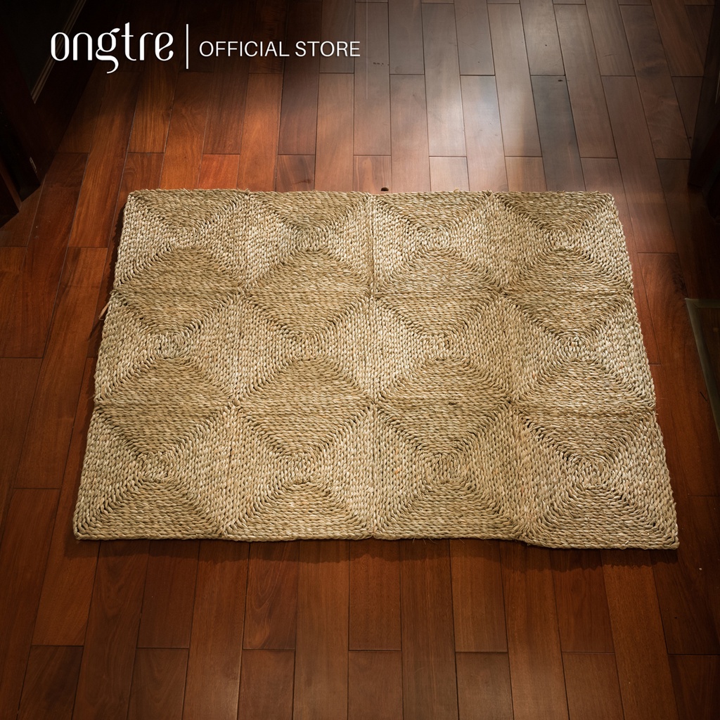 Thảm trải sàn ONGTRE /decor ô vuông 30x30cm bằng cói hình chữ nhật