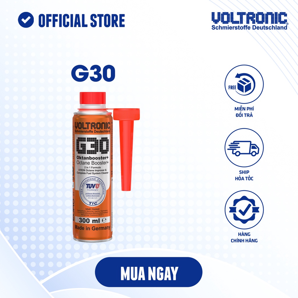 Ảnh Phụ gia vệ sinh hệ thống xăng và tăng octane nhập khẩu đức VOLTRONIC g30 octane booster+ 3