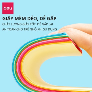 Bộ 100 tờ giấy thủ công nhiều khổ, giấy gấp origami, giấy gấp hạc DELI