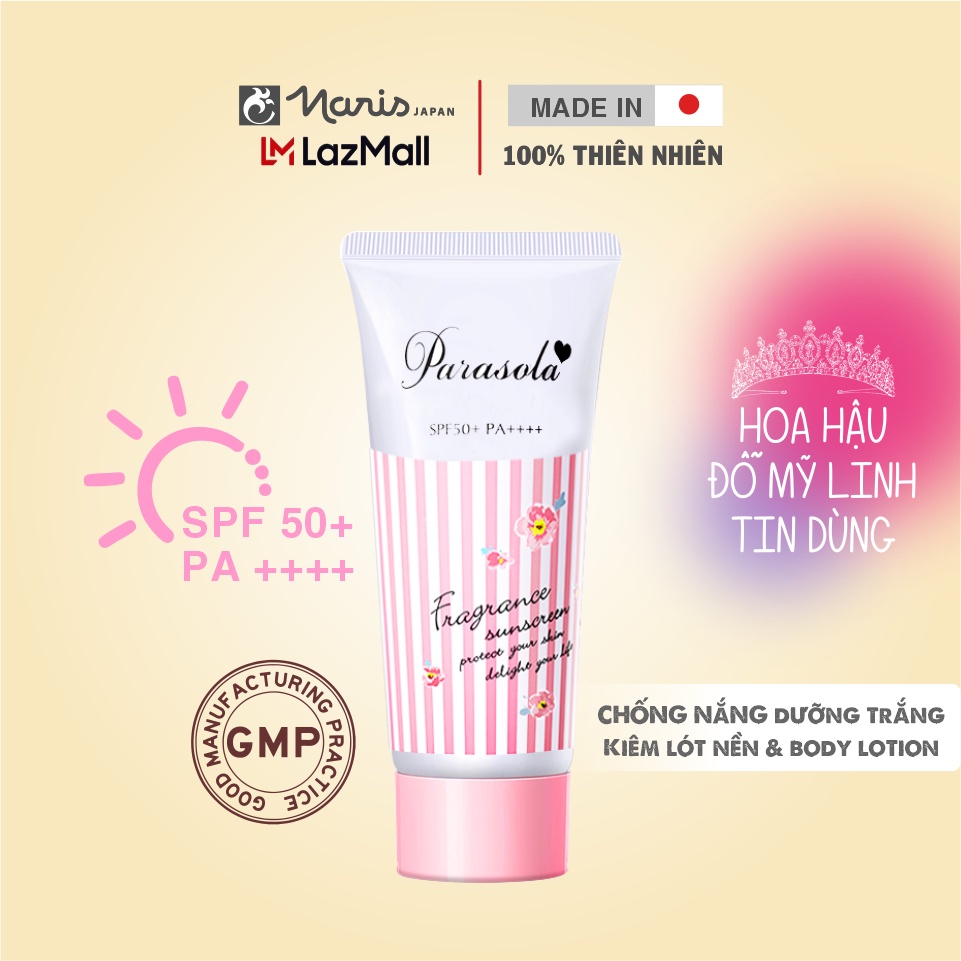 Ảnh Combo Gel & Xịt Chống Nắng Chống Tia UVA-UVB, Thẩm Thấu Nhanh Naris Parasola UV SPF50+/PA++++ 90g 2