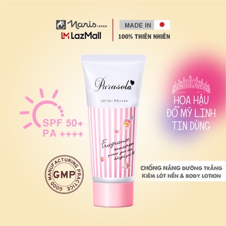 Combo Gel & Xịt chống nắng Quang Phổ Rộng dưỡng sáng da Naris Parasola UV SPF50+/PA++++ 90gr