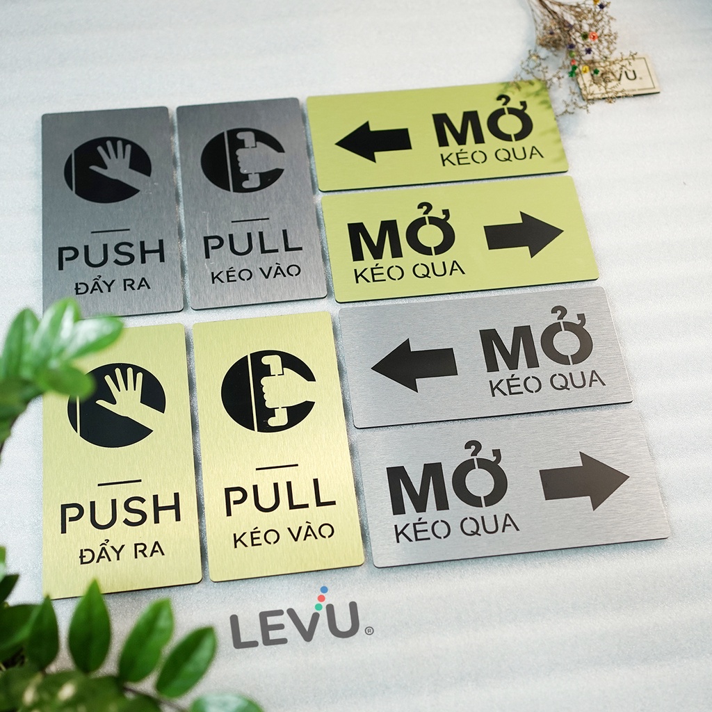 Bảng decor cửa pull push kéo vào đẩy ra bằng hợp kim nhôm aluminium